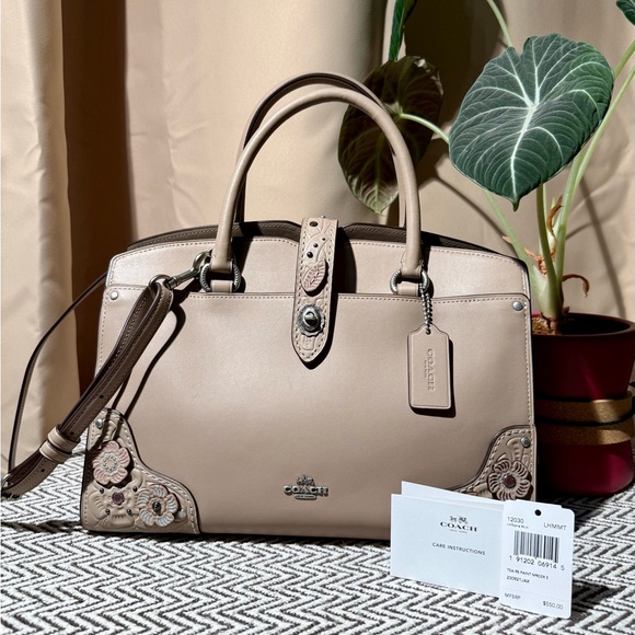 Coach Tea Rose Mercer 30 Satchel in Stone - 2017 - Picture 15 of 16